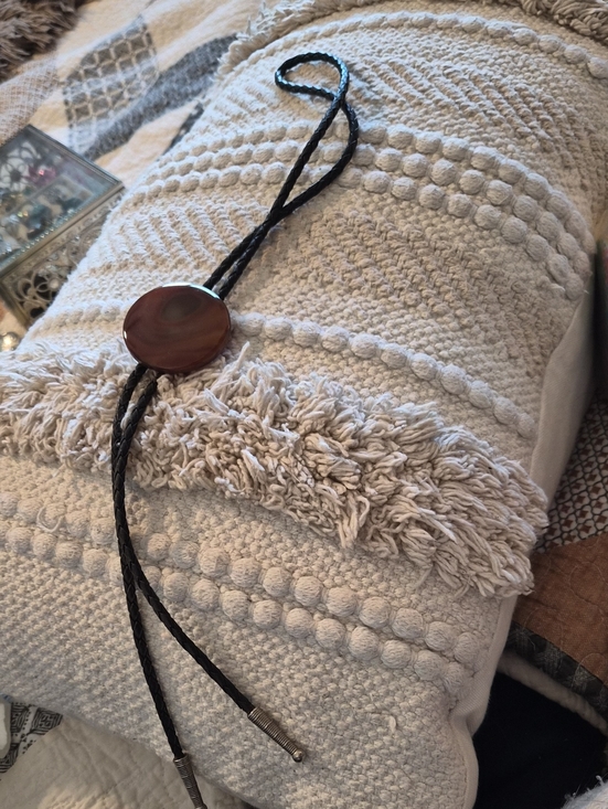 Jewelry - Western Bolo Tie with Brown Agate Slide